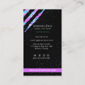 Nail Artist Holographic Modern Glam Business Card Visitenkarte (Rückseite)