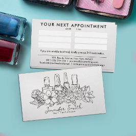 Nail Artist - Illustration der Blumenzeige Visitenkarte