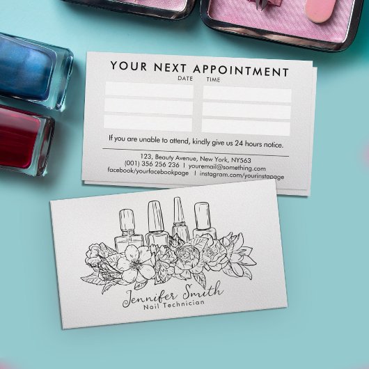Nail Artist - Illustration der Blumenzeige Visitenkarte