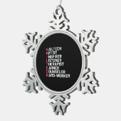 Nail Artist Inspirer Schneeflocken Zinn-Ornament (Rechts)