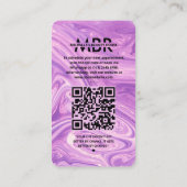 Nail Artist Instagram Marble Lila Moderne Visitenkarte (Rückseite)