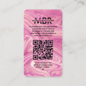 Nail Artist Instagram Rosa Marmor Moderne Visitenkarte (Rückseite)