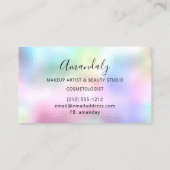 Nail Artist Lash Friseur Logo Hologramm Pink Visitenkarte (Rückseite)