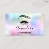 Nail Artist Lash Friseur Logo Hologramm Pink Visitenkarte (Vorderseite)