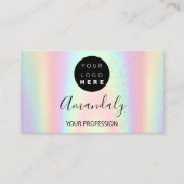 Nail Artist Lash Friseur Logo QR Holograph Visitenkarte (Vorderseite)