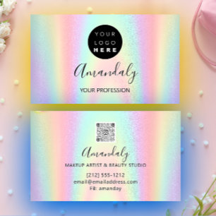 Nail Artist Lash Friseur Logo QR Holograph Visitenkarte