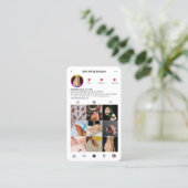 Nail Artist Lash Tech Pink Instagram Moderne Visitenkarte (Stehend Vorderseite)