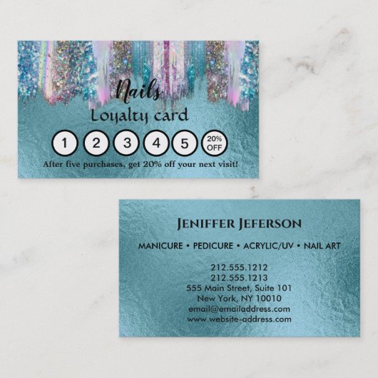 NAIL ARTIST Loyalty Business Card Terminkarte (Vorne/Hinten)