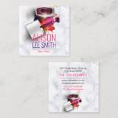 Nail Artist / Manicure Quadratische Visitenkarte (Vorne/Hinten)