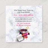 Nail Artist / Manicure Quadratische Visitenkarte (Rückseite)