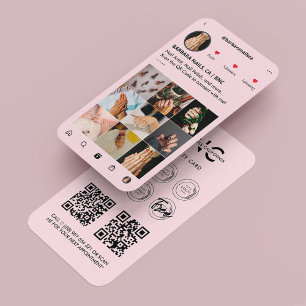 Nail Artist Manicurist Pink IG Loyalty Card Visitenkarte