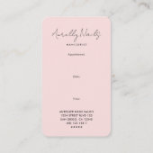 Nail Artist Manicurist Pink Moderne Ernennung Visitenkarte (Rückseite)
