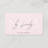Nail Artist Manicurist Pink White Monogram Modern Visitenkarte (Vorderseite)