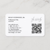 Nail Artist Manicurist Pink White Monogram Modern Visitenkarte (Rückseite)