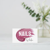 Nail Artist Mauve Polnische moderne Typografie Visitenkarte (Stehend Vorderseite)