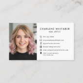 Nail Artist Mauve Polnisches Foto Moderne Typograf Visitenkarte (Rückseite)