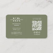 Nail Artist Minimal Nail Tech Manicurist Sage Visitenkarte (Rückseite)