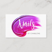 Nail Artist Modernes handgeschriebenes Skript Pink Visitenkarte (Vorderseite)