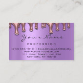 Nail Artist Nails Lash Makeup Pink Lila Brown Visitenkarte (Rückseite)