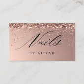 Nail Artist Nails Rose Glitzer Confetti Visitenkarte (Vorderseite)
