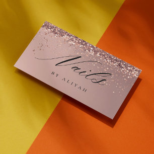 Nail Artist Nails Rose Glitzer Confetti Visitenkarte