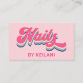 Nail Artist Nails von Groovy Retro farbenfroh stil Visitenkarte (Vorderseite)