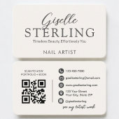 Nail Artist Neutral QR Code Visitenkarte