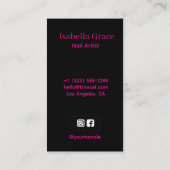 Nail Artist Photo Business Card Visitenkarte (Rückseite)