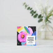 Nail Artist Salon abstrakte Pinselstriche Kunst Quadratische Visitenkarte (Stehend Vorderseite)