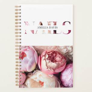 Nail Artist Salon Floral White Pink Manicurist Planer