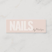 Nail Artist Salon Pink Typografie Mini Visitenkarte (Vorderseite)