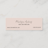 Nail Artist Salon Pink Typografie Mini Visitenkarte (Rückseite)