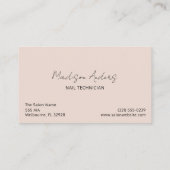 Nail Artist Salon Pink Typografie Visitenkarte (Rückseite)