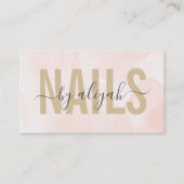 Nail Artist Script Calligraphy Blush Pink Visitenkarte (Vorderseite)