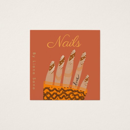 Nail Artist Script Hand gezeichnete Ernennung (Vorderseite)