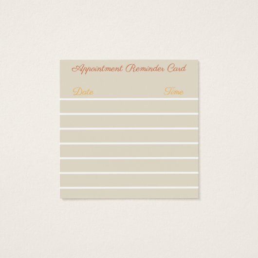 Nail Artist Script Hand gezeichnete Ernennung (Rückseite)