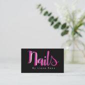 Nail Artist Script und Foto Salon Pink Visitenkarte (Stehend Vorderseite)