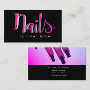 Nail Artist Script und Foto Salon Pink Visitenkarte