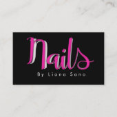 Nail Artist Script und Foto Salon Pink Visitenkarte (Vorderseite)