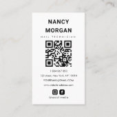 Nail Artist Social Media QR Code 3 Photo Collage Visitenkarte (Rückseite)