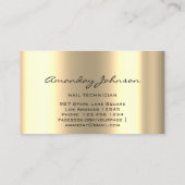 Nail Artist Studio Red Manicure Pedicure Gold Visitenkarte (Rückseite)