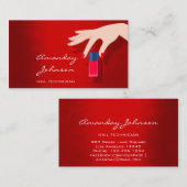 Nail Artist Studio Red Manicure Pedicure Modern Visitenkarte (Vorne/Hinten)