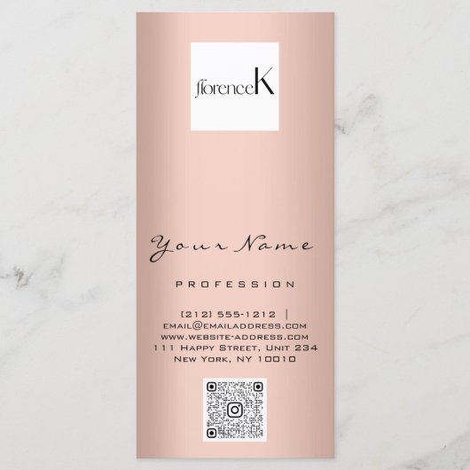 Nail Artist Studio Tropfen Rose Wax Epilation Prei Menükarte (Vorderseite)