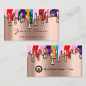 Nail Artist Studio Tropfen Rose Wax IG Social Make Visitenkarte (Vorne/Hinten)
