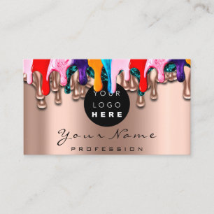 Nail Artist Studio Tropfens Rose Wave Logo Visitenkarte