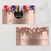 Nail Artist Studio Tropfens Rose Wax Logo Visitenkarte (Vorne/Hinten)