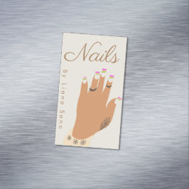 Nail Artist Tattoo Hand Illustration Magnetische Visitenkarte
