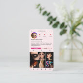 Nail Artist Tech Instagram Pink Modern Visitenkarte (Stehend Vorderseite)