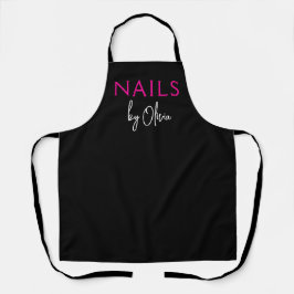 Nail Artist Technician Modern Typography Apron Schürze