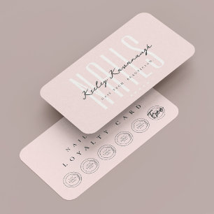Nail Artist Technique Punch Pink Loyalty Card Visitenkarte